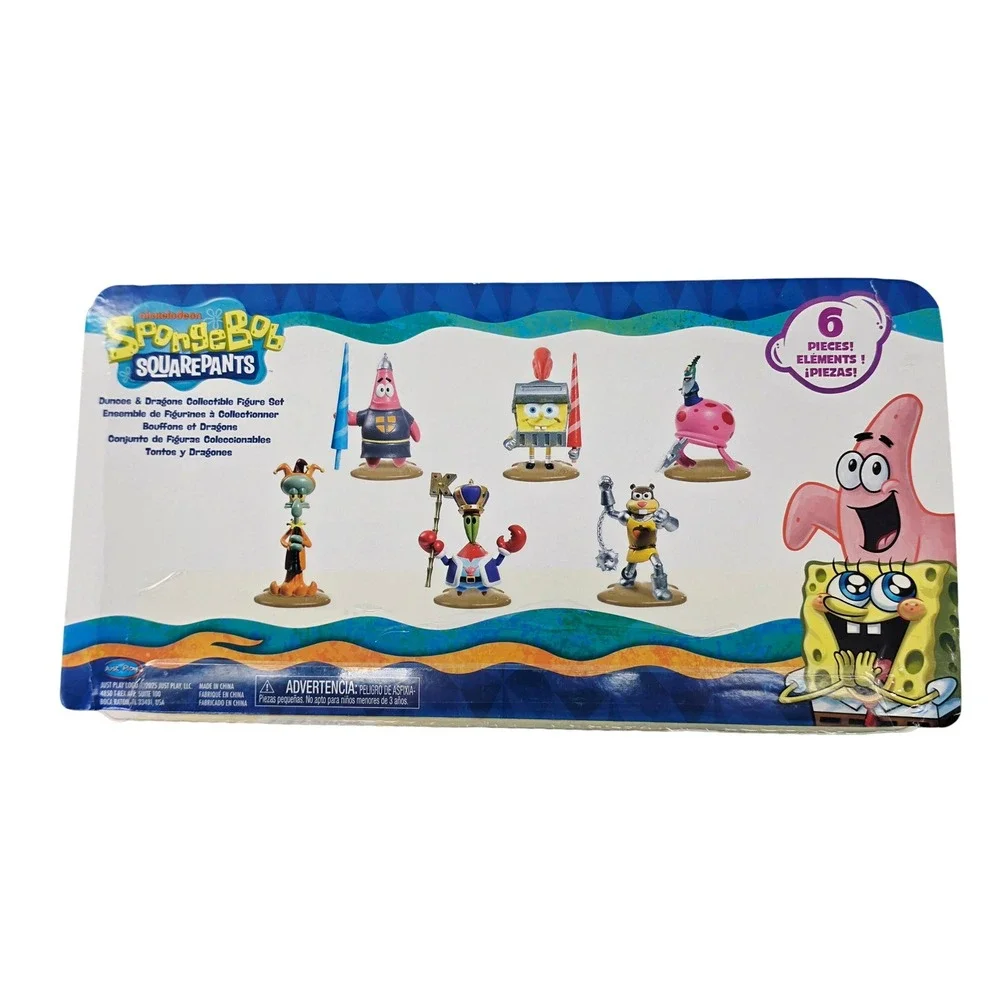 SpongeBob SquarePants 6 Piece Collectible Figure Set Medieval Knight Nickelodeon